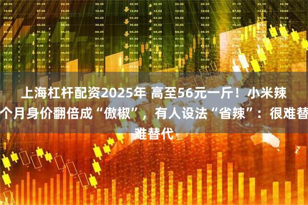 上海杠杆配资2025年 高至56元一斤！小米辣半个月身价翻倍成“傲椒”，有人设法“省辣”：很难替代