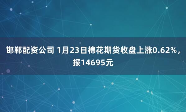 邯郸配资公司 1月23日棉花期货收盘上涨0.62%，报14695元