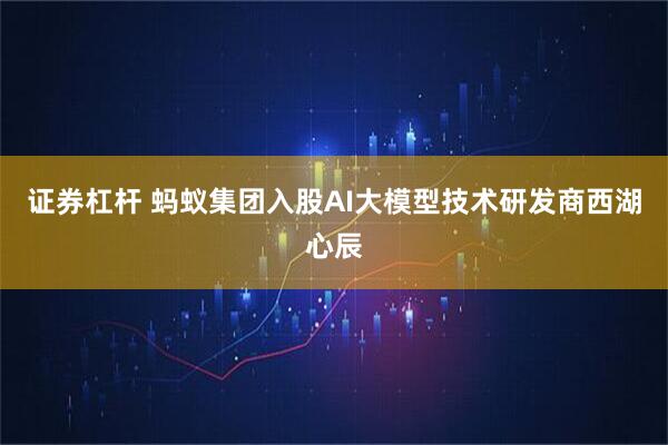 证券杠杆 蚂蚁集团入股AI大模型技术研发商西湖心辰